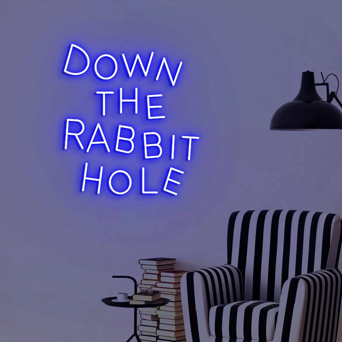 Down the Rabbit Hole Neon Light, Wonderland Themed Party Backdrop, Rabbit Hole Sign, Wonderland Sign Backdrop Decor