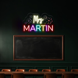 Personalized Teacher Door or Wall Neon Sign, Classroom Sign, Teacher Name Neon Sign, Classroom Door Hanger, Personalized Teacher Neon Sign