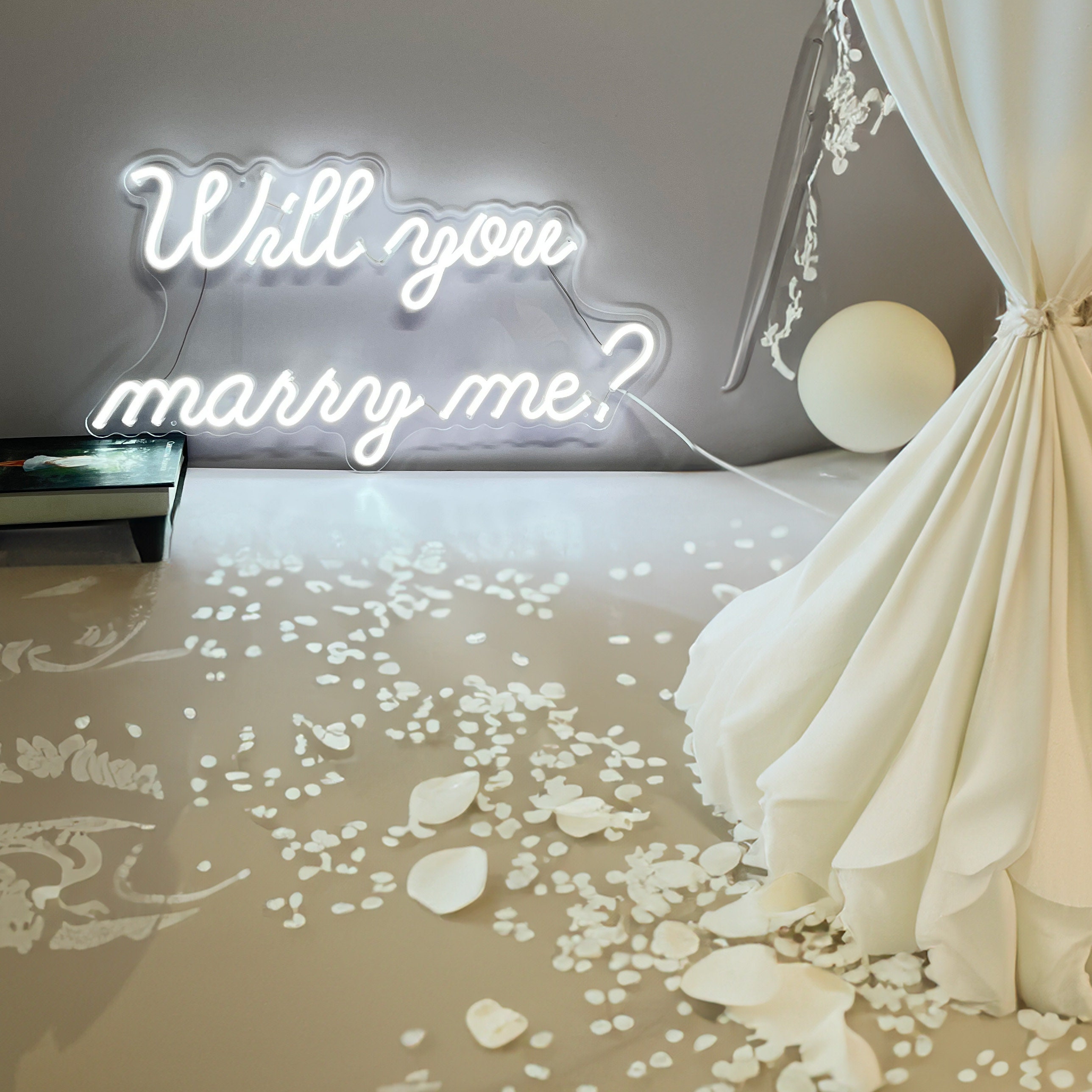 Will You Marry Me Neon Sign,Wedding Neon Sign, Proposal Sign Proposal Decor,Led Neon Sign Engagement Wedding Party Backdrop Wall Home Decor
