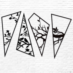 Birds & Branches Quadriptych Set