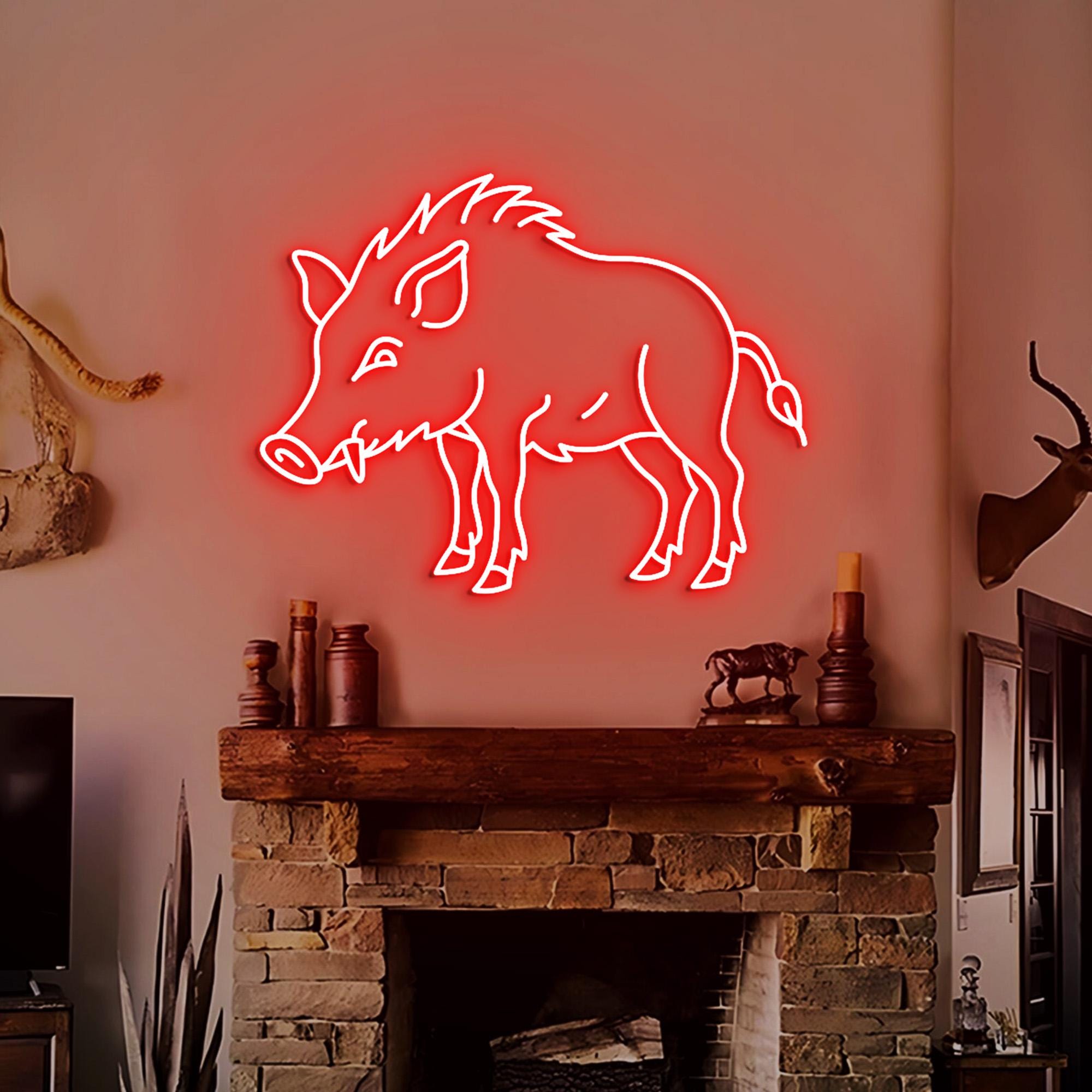 Boar Neon Sign, Boar Led Neon Light, Boar Shaped Neon Sign, Boar Wall art, Custom Animal Light Sign, Boar Wall Decor