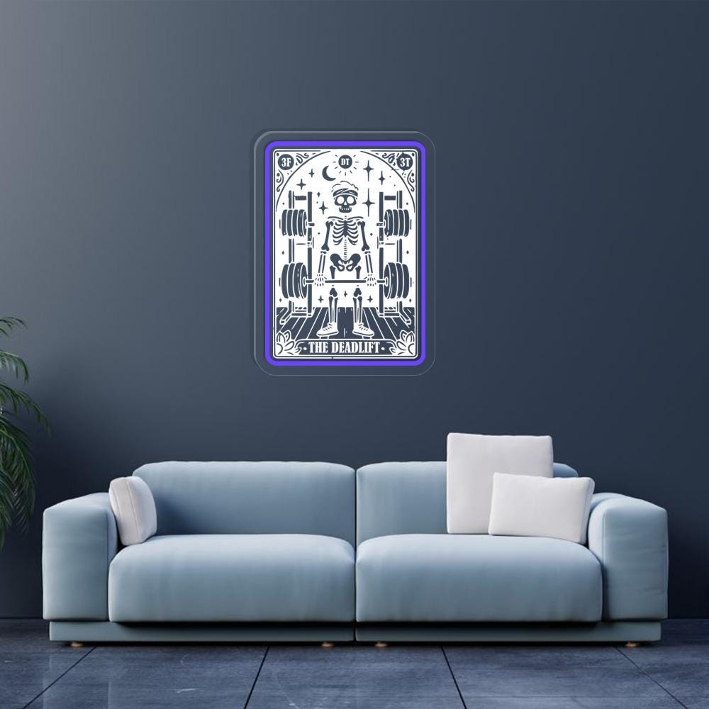 The Deadlift Tarot Card Neon, Funny Gym Shirt, Tarot Card Neon Sign Gifts, Fitness Neon, Workout Neon, Funny Lifting Neon, Gift For Him