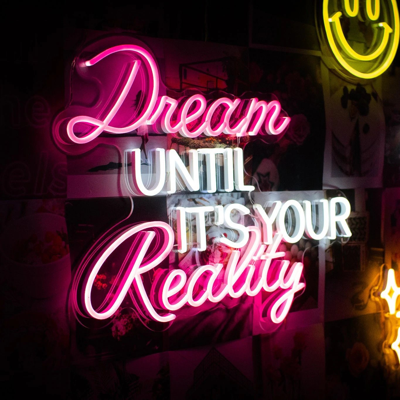 Dream UNTIL IT'S YOUR Reality Neon Sign for Wall Art Decor, Neon Light Sign Personalized Gifts for him or her,Personalized neon sign
