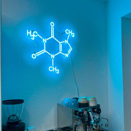 Caffeine Molecule, Led Neon Sign, Wall Decor Caffeine Molecule, Coffee Molecule Art, Coffee Wall Decor, Wall Art Hanging