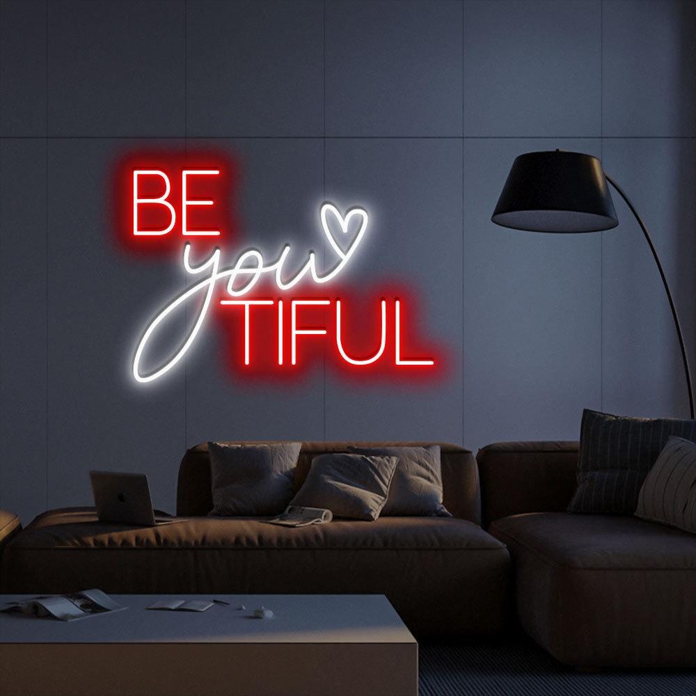 Beautiful Quote Neon, Girls Room Quote Art, Typography Wall Neon Sign, Girl Wall Decor, Cute Quote, Baby Girl Nursery Decor, Positive Gifts.