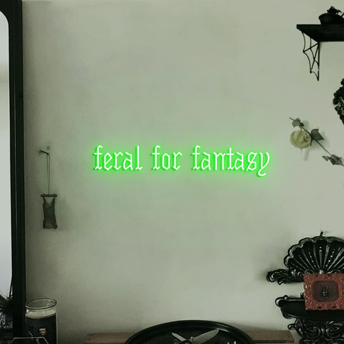 Feral For Fantasy Neon Sign, Feral Sign, Custom Neon Sign Fantasy Books Room Wall Decor, Fantasy Reader Gift, Fantasy Sign, Goth Ideas