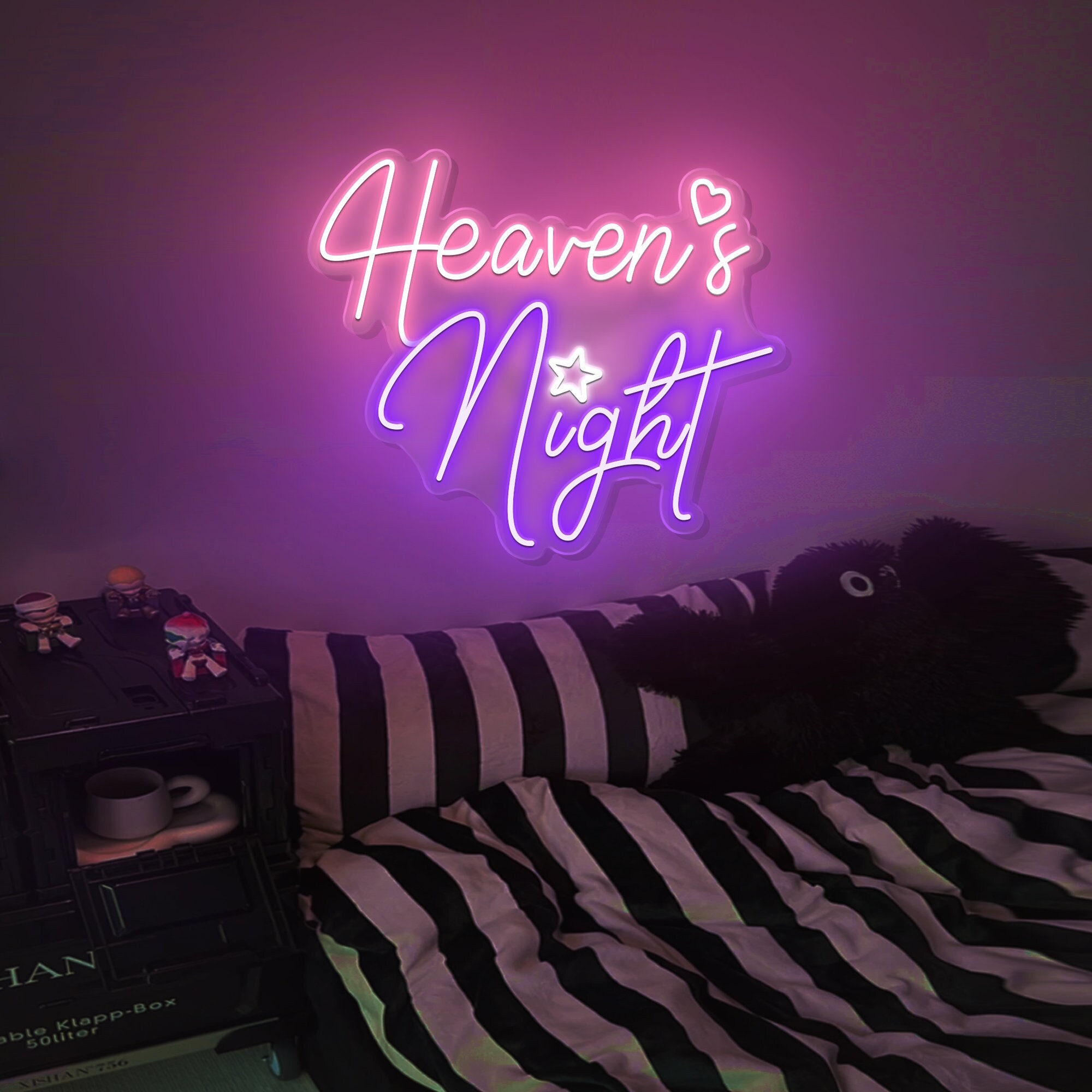 Heaven's Night Neon Sign | Custom Neon Lights Sign | Wedding Neon Sign | LED Neon Sign Bedroom | Game Room Wall Decoration | Christmas Gift
