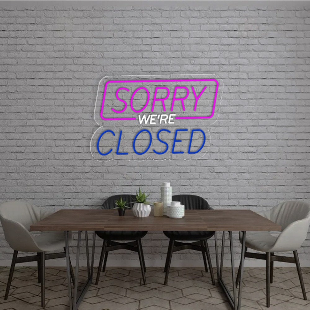 Close Neon Sign, Sorry We’re Closed Neon Sign, Close Business Led Sign, Close Store Sign, Close Shop Sign Close Wall Art Open and Close Sign