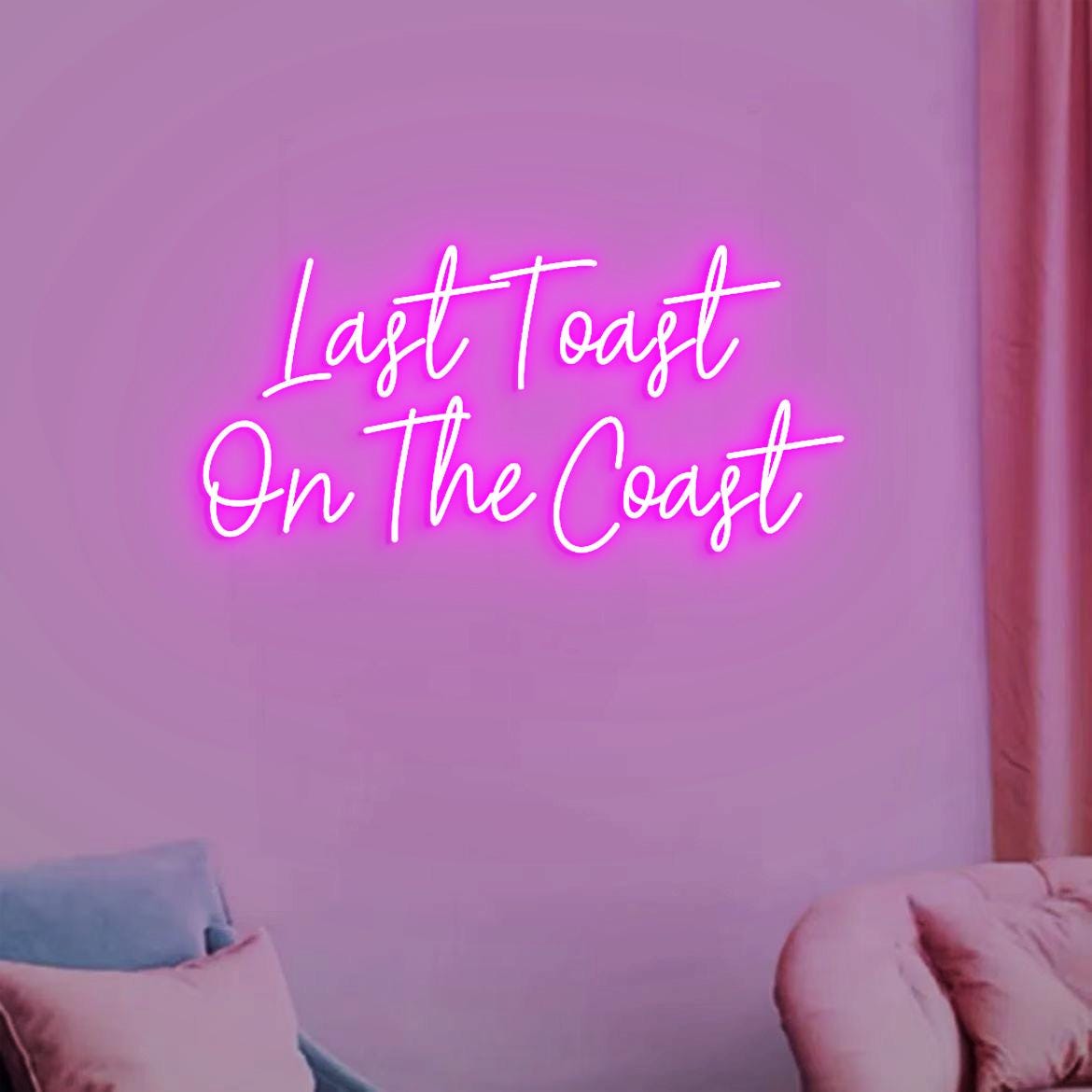 Last Toast On the Coast Sign Neon Light, Beach Bachelorette Party Backdrop Decor, Beach Bach Sign. Coastal Bachelorette Party Decor Neon