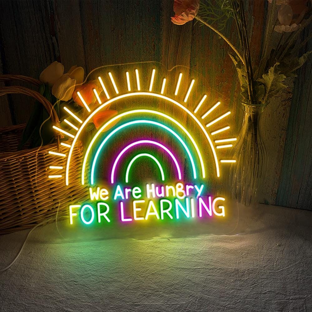 We Are Hungry For Learning Neon Sign, Back To School Neon Gifts, 1st Day Of School, Funny Teacher Neon, Teacher Gifts, Cute Teacher Gifts.