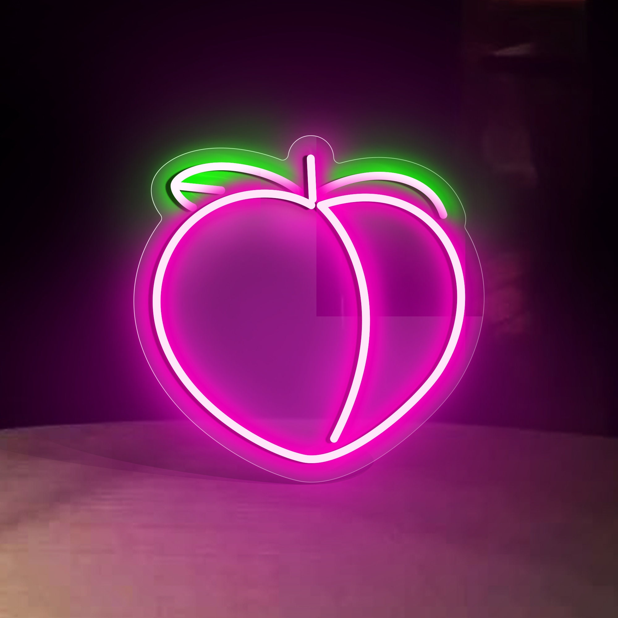 Peach Neon Sign, For Wall Decor, Peach Light Decor, Fruite Peach Neon Art Light Sign, Kid Room Decor, Neon Wall Art Decor, Fruits Shop Decor