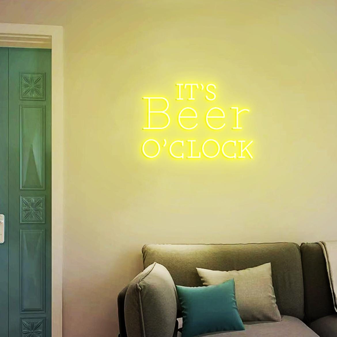 It's Beer O'clock Neon Sign, Beer O'clock, Beer Bar Wall Art, Beer Pub Decor Sign, Beer Sign for Home Beer Bar, Vintage Beer
