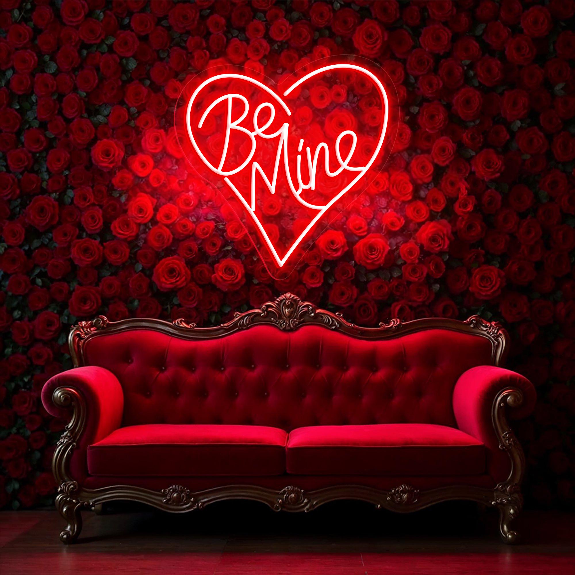 Be Mine Custom Neon Sign Custom Valentine Neon Sign Couple Room Decor Neon Sign Personalized Gifts for Valentine Love Hotel Room Decor