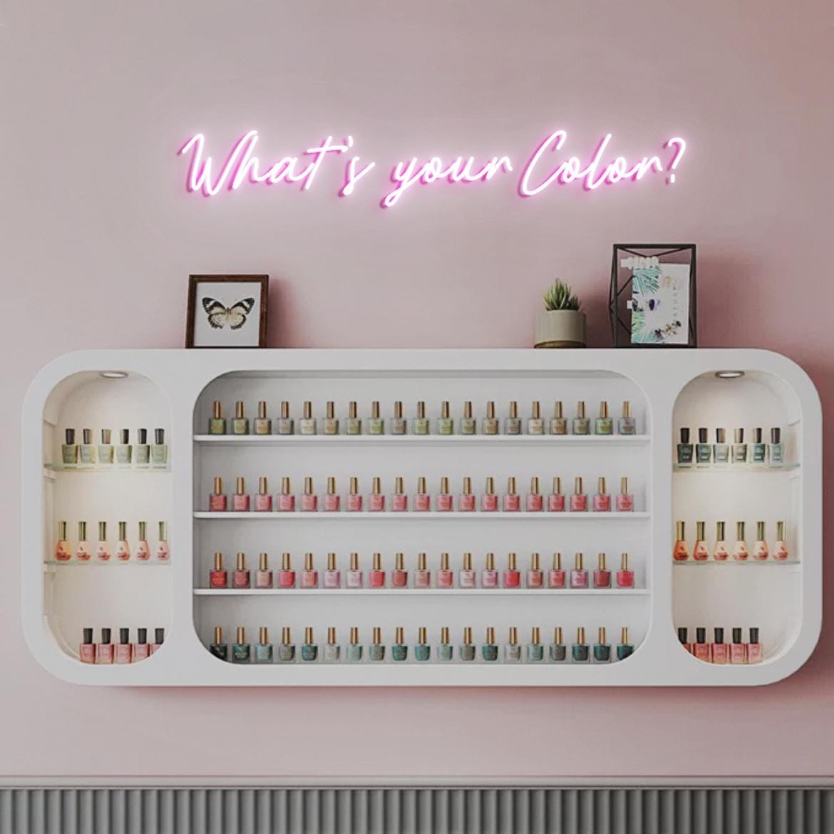 What's your Color? Nail Beauty Neon Light Sign, Nail Room Wall Art, Neon Sign for Nail Polish Rack Wall, Nail Business Wall Sign Display