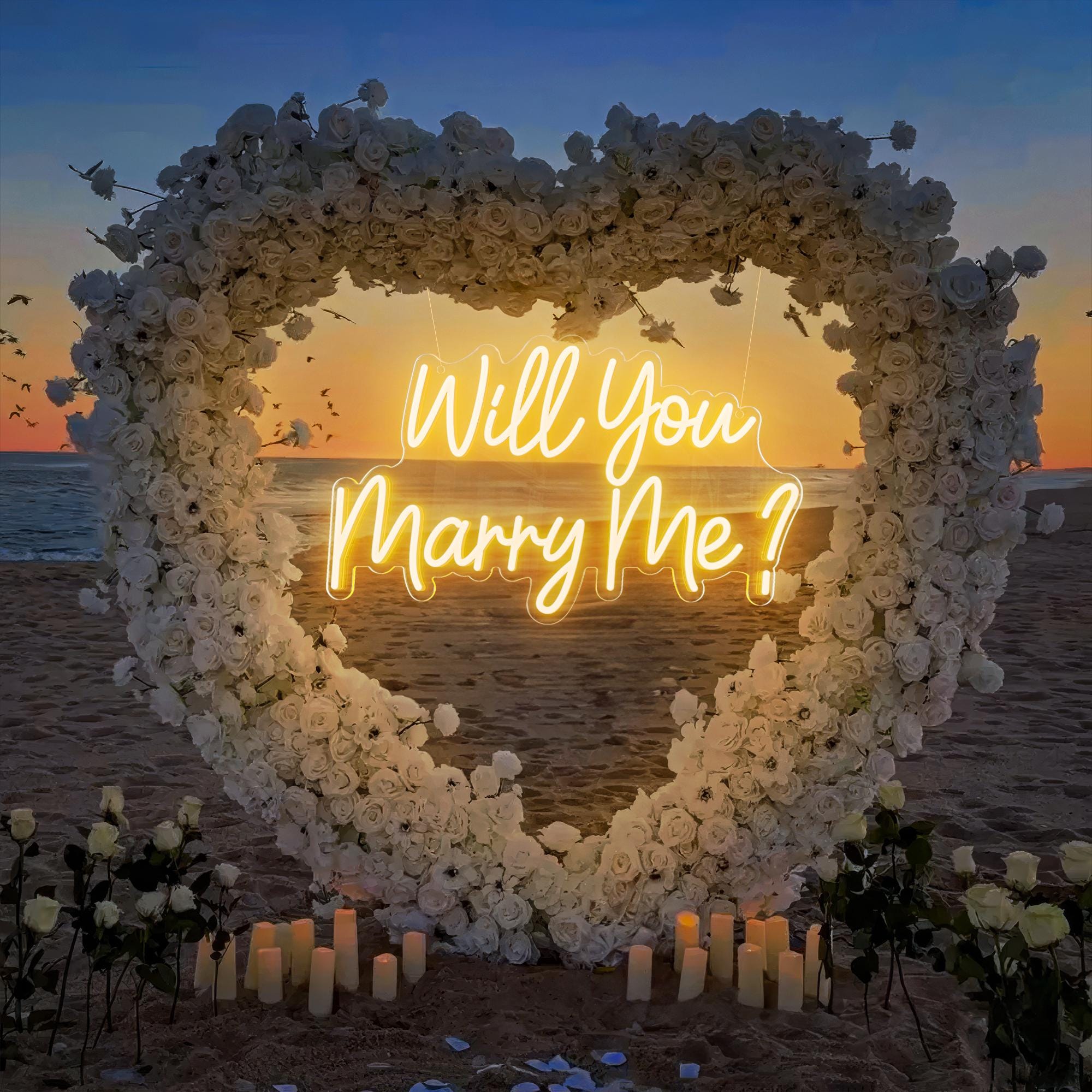 Will You Marry Me Neon Sign,Personalized Neon Sign Custom,Valentines Day Gifts,Will You Marry Me? LED Neon Sign,Wedding Party Neon Decor