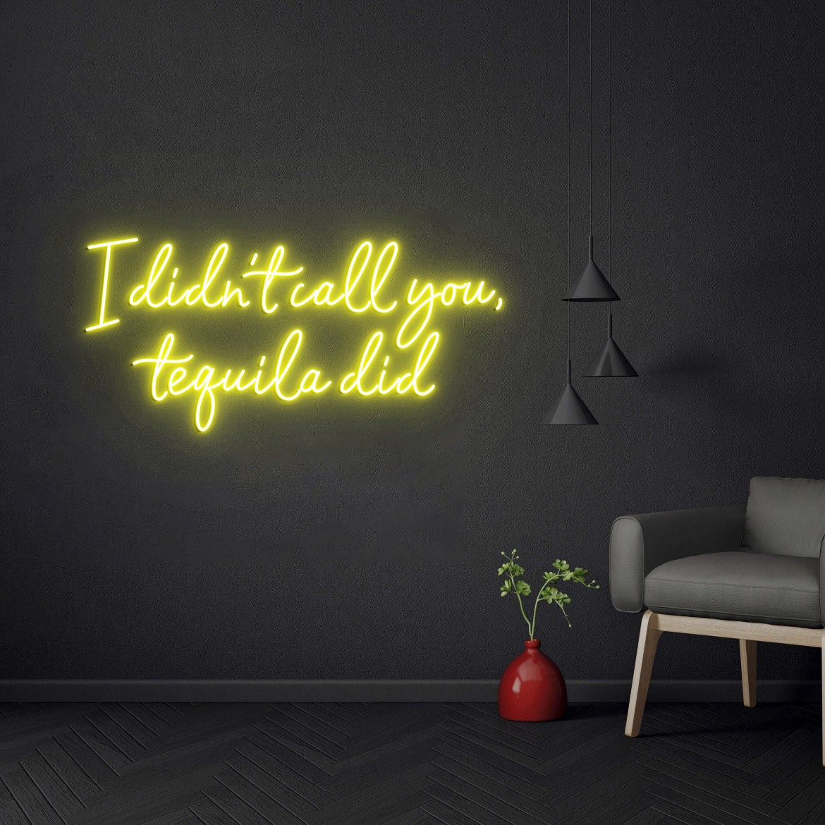 I Didn't Call You Tequila Did Neon Light Sign, Custom Tequila Bar Wall Decor Neon Sign, Bar Counter Decor, Tequila Sign