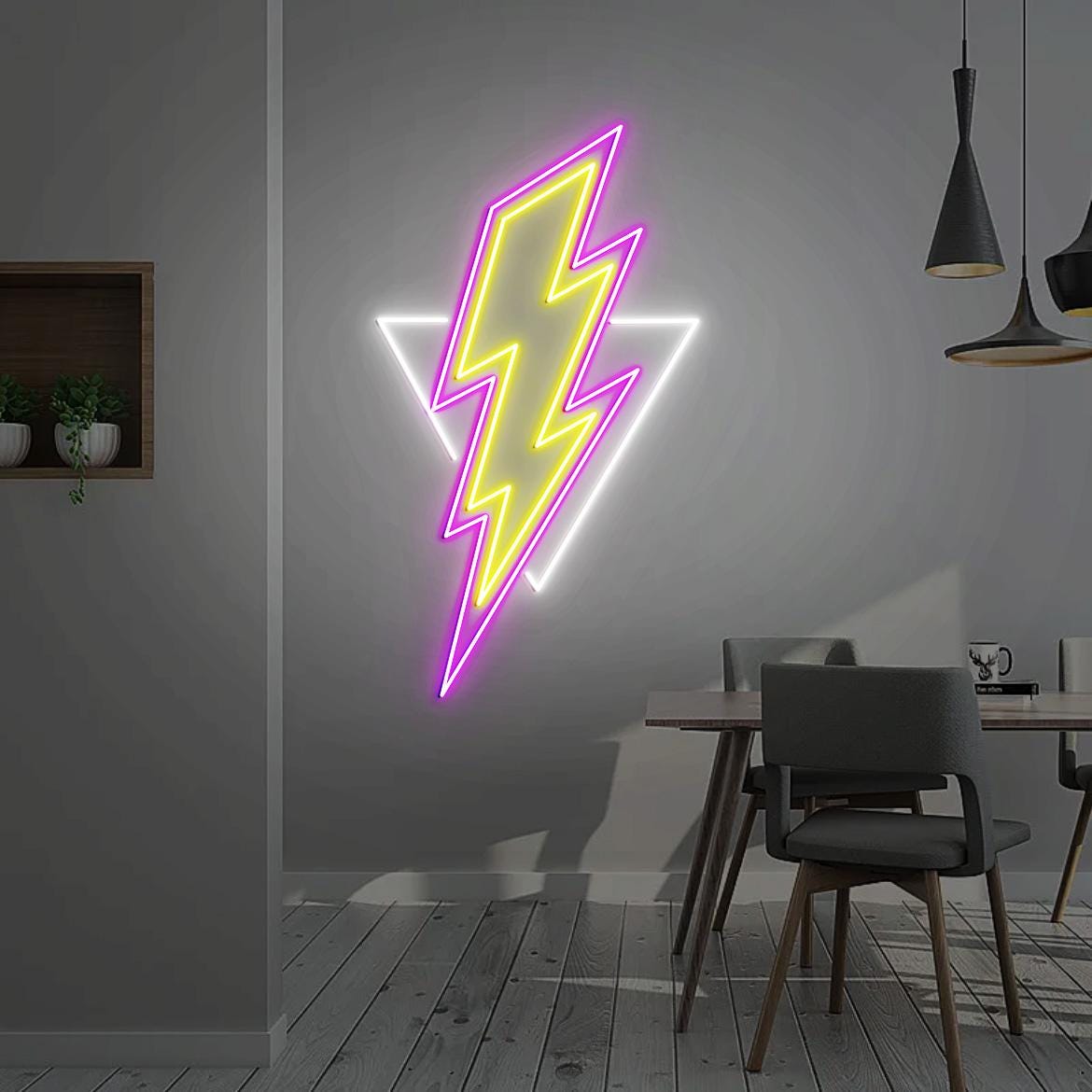 Lightning Bolt Neon Sign, Lightning Bolt Shape Wall Art, Thunder Bolt Lightning, Game Boy Room Decor, Bolt Gift for Kids