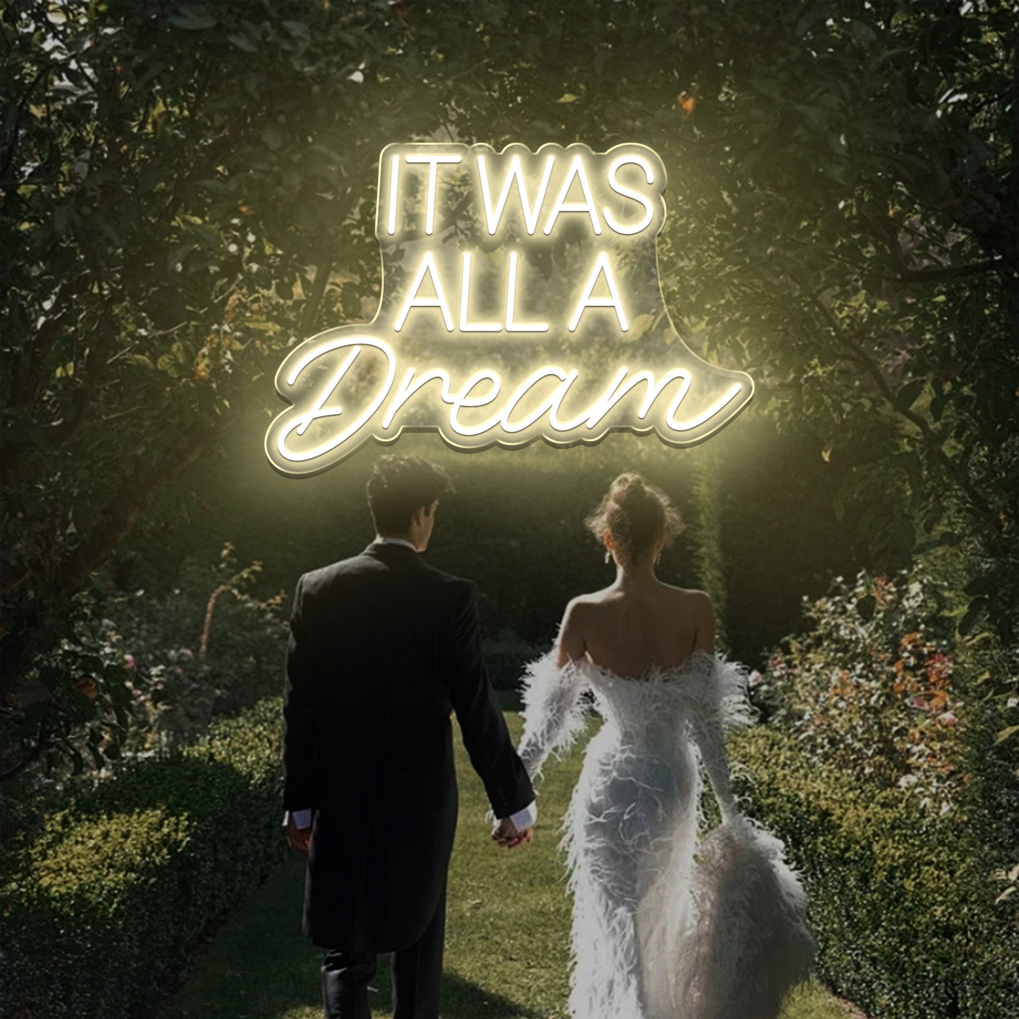 Custom Neon Sign | It Was All A Dream Wedding Neon Sign |Hanging Sign Custom Party Engament Decor | Wall Bedroom Decor| wedding decorations