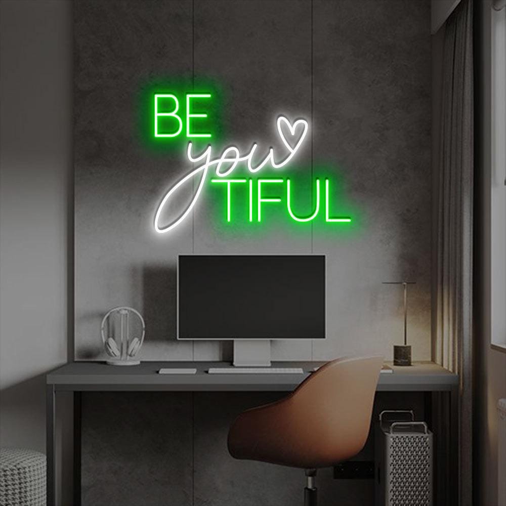 Beautiful Quote Neon, Girls Room Quote Art, Typography Wall Neon Sign, Girl Wall Decor, Cute Quote, Baby Girl Nursery Decor, Positive Gifts.