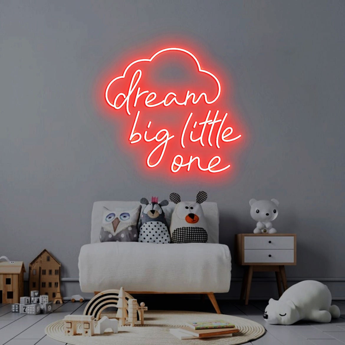 Dream Big Little One Neon Light, Neon Sign Light Decor, Baby Bedroom Neon Sign, Baby Room Decor, Wall Decoration Children's Room