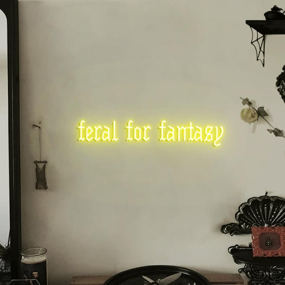 Feral For Fantasy Neon Sign, Feral Sign, Custom Neon Sign Fantasy Books Room Wall Decor, Fantasy Reader Gift, Fantasy Sign, Goth Ideas