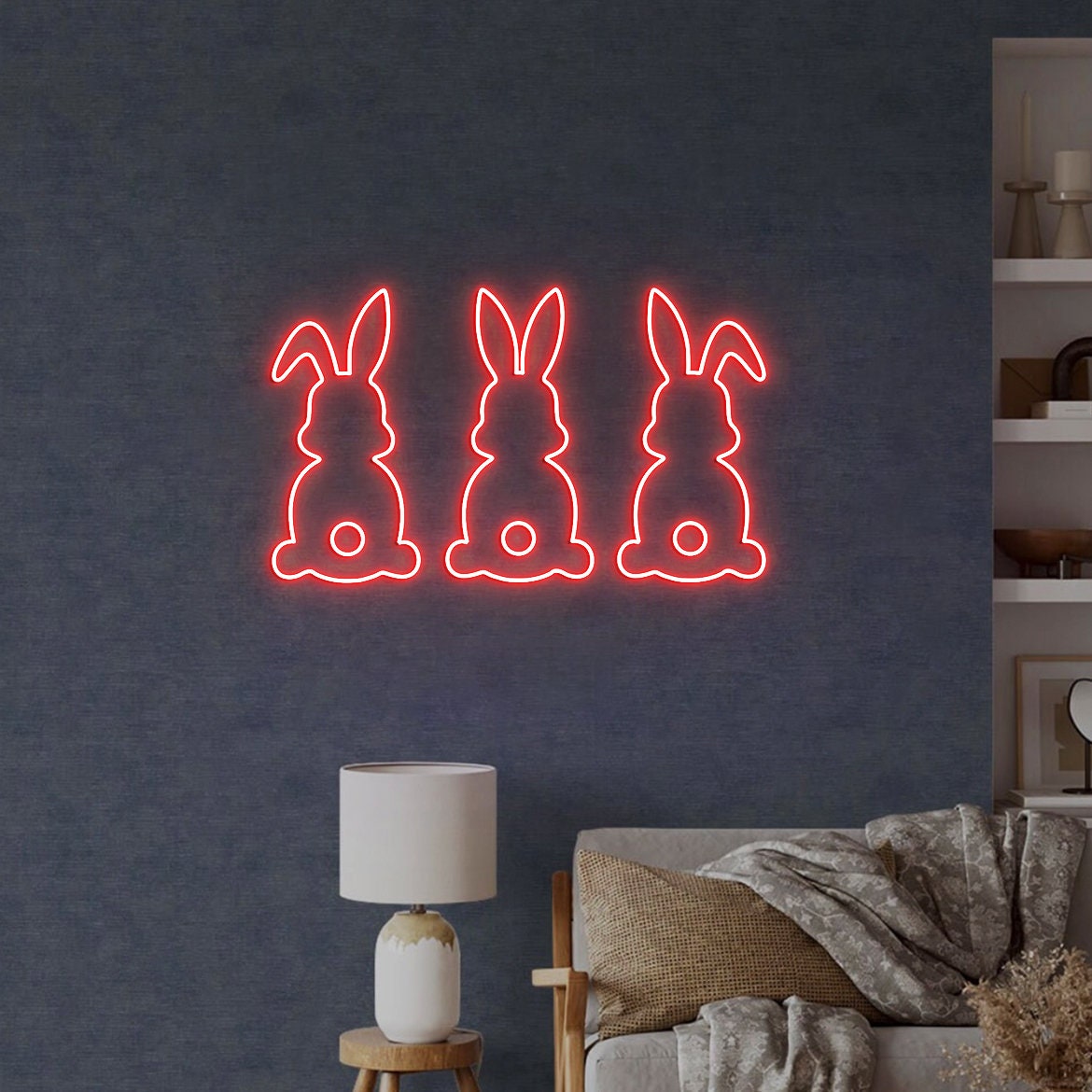Easter Bunny Neon Sign Light, Easter Bunny Wall Decor, Cute Bunny, Easter Rabbit Decor, Easter Wall Decor