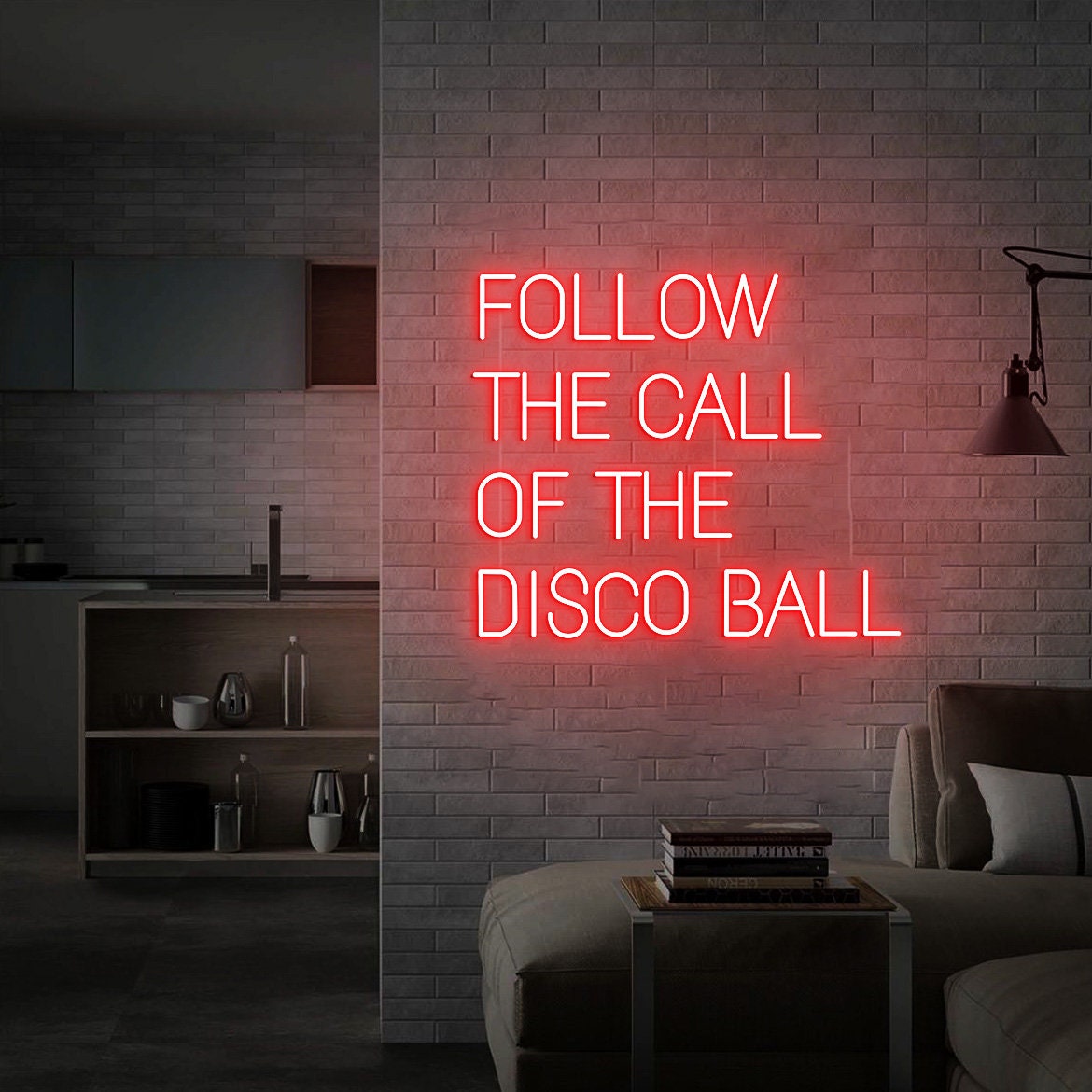 Custom Neon Sign Follow the Call of the Disco Ball Wall Decor Neon Light for Bar Sign Disco Party Decorations