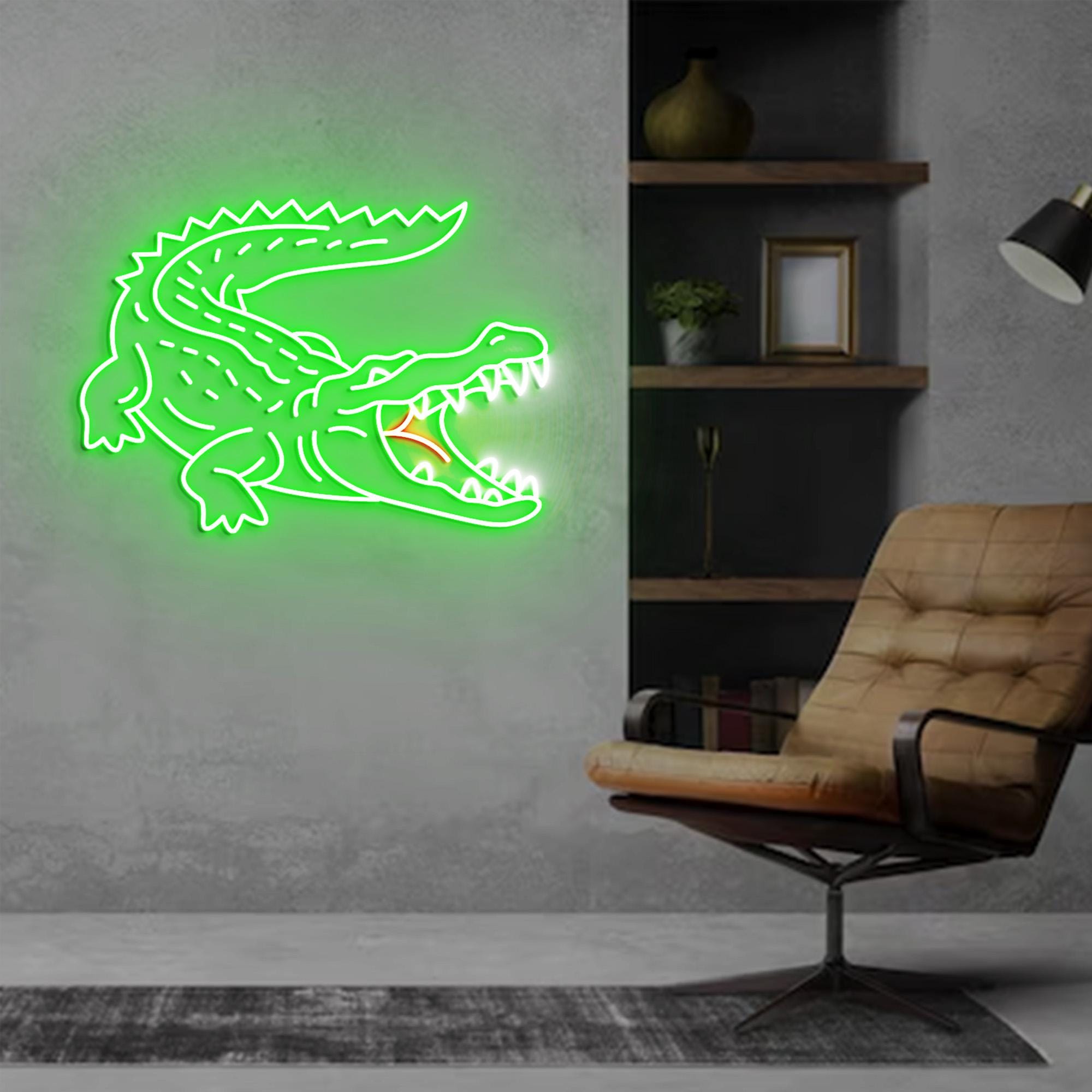 Crocodile Neon Sign, Crocodile Neon Sign Light Decor, Crocodile Bedroom Neon Sign, Alligator Led Neon Light, Crocodile Wall Art Decoration