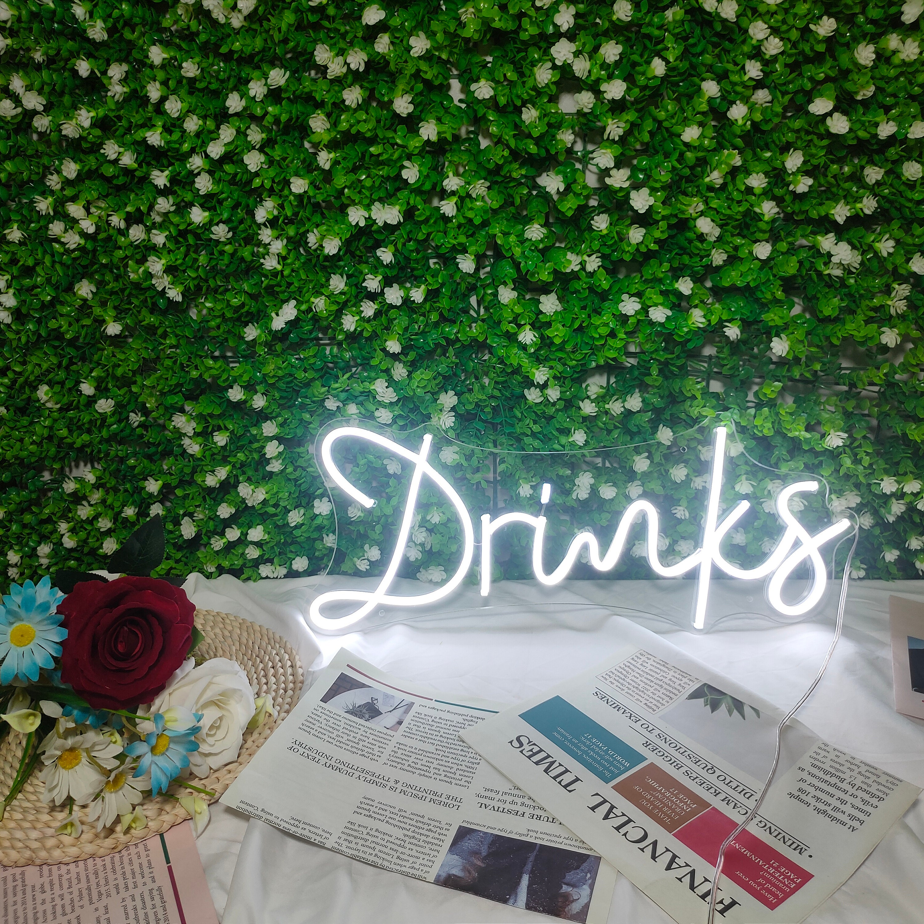 Custom Neon Sign Name Drinks Led light Wedding Decor Birthday Gift Party Bar Sign Home Bedroom Wall Mural 12V flex neon strip Acrylic Banner