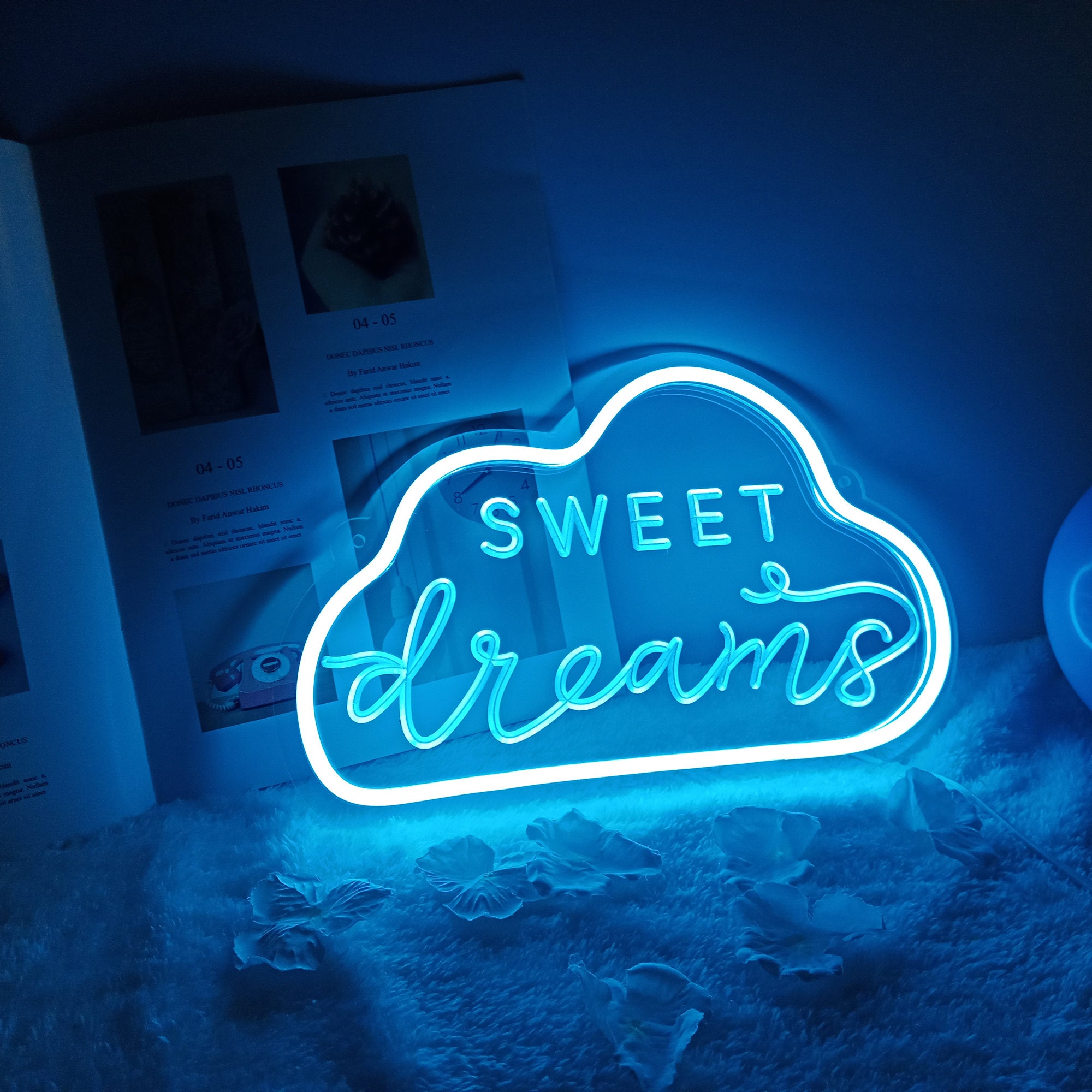 Neon Sign Sweet Dreams Night Light Children's Room Girl Bedroom Decoration daughter's favorite gift