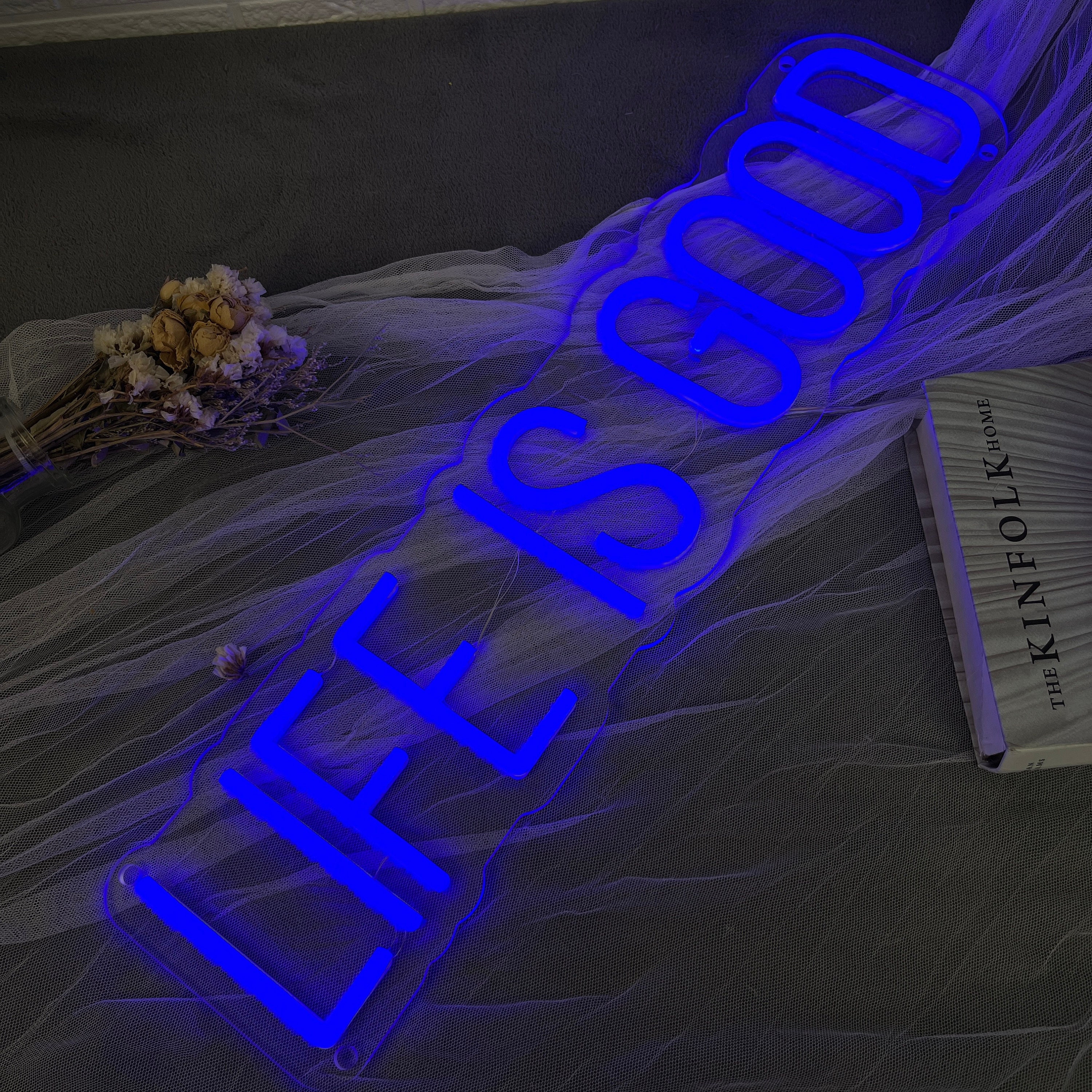 LIFE IS GOOD Neon Signs, Led Sign Neon Lights, Neon Lights for Wall, Bedroom, Game Room Decor,Handmade Sign,Wall Art,Gifts For Her