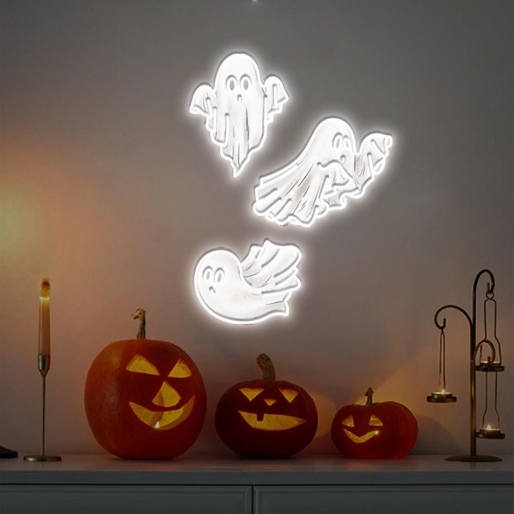 Cute Ghost Neon Sign Gifts, Funny Spooky Neon Sign, Womens Ghost Neon Led, Spooky Season Gifts, Halloween Party Neon Sign, Fall Ghost Neon