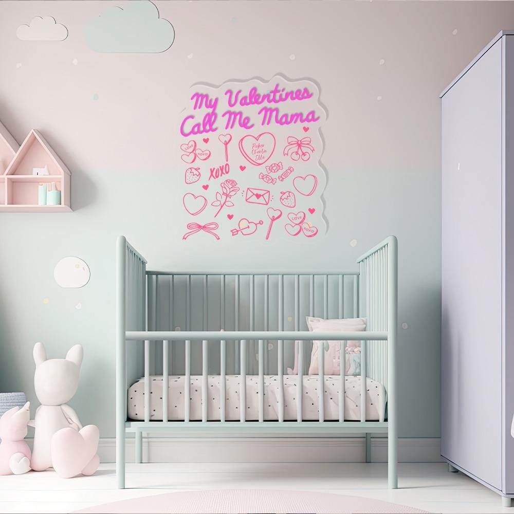 Valentines Mom Neon Gift for Mom Valentines Day, Mama Neon My Valentines, Call Me Mama Gift For New Mom, Single Mom Gifts, Happy Valentine