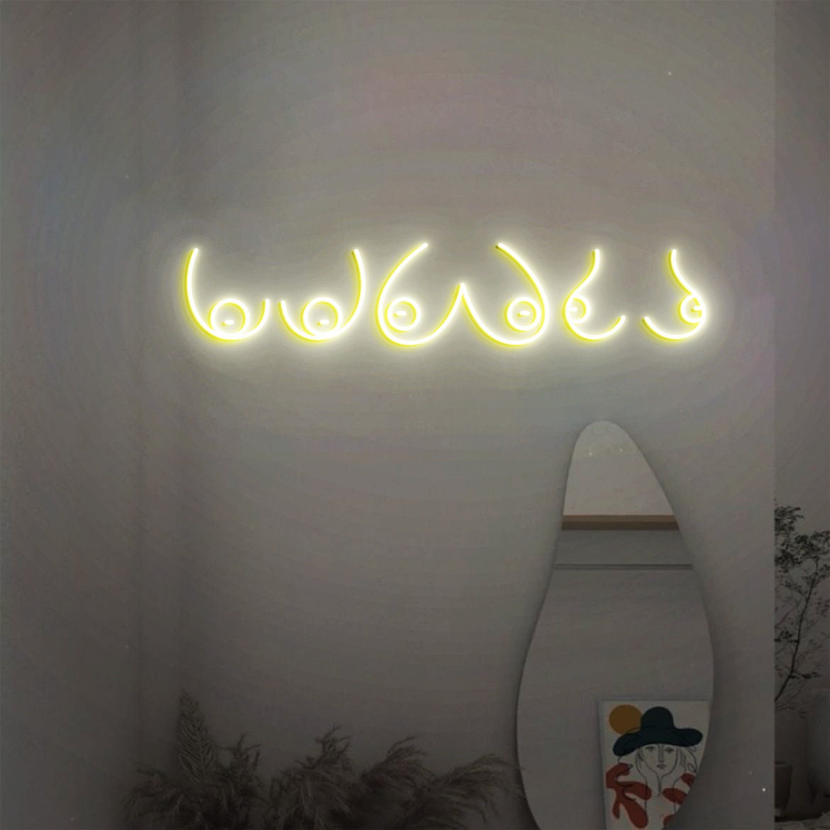 Breast Neon Sign, Breast Art, Body Positivity Wall Art, Feminist Wall Art, Woman Body Positive, Body Positive Art, Breast Cancer Awareness