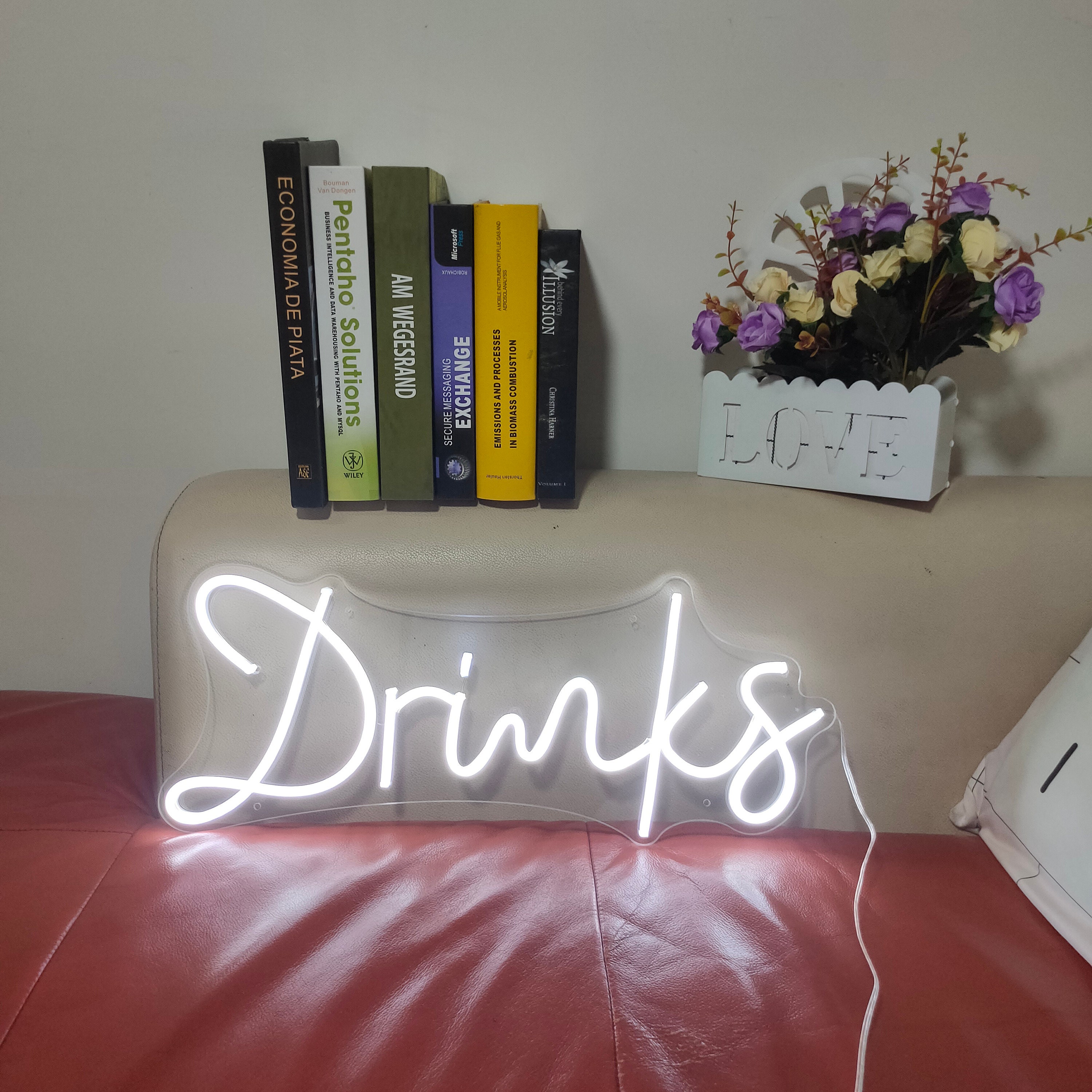 Custom Neon Sign Name Drinks Led light Wedding Decor Birthday Gift Party Bar Sign Home Bedroom Wall Mural 12V flex neon strip Acrylic Banner