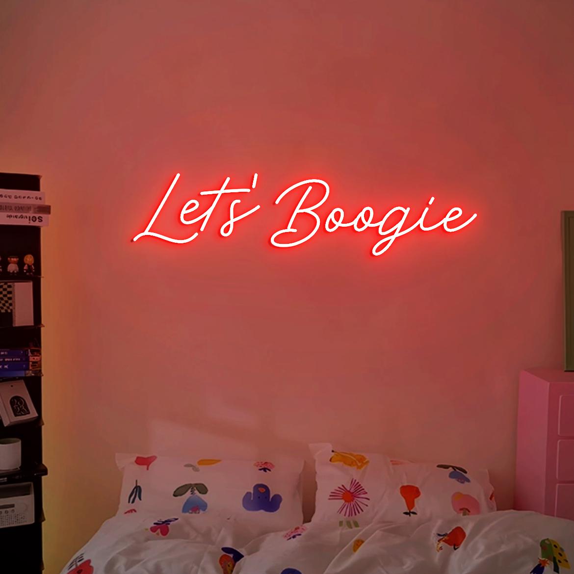 Let's Boogie Neon Sign, Boogie Disco Themed Party Wall Neon Sign, Boogie 70s, 80s Party Prom Decor, Boogie Party Addition Decor