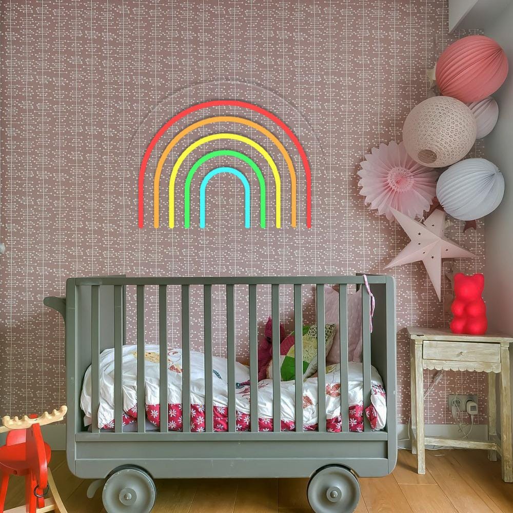 Girl Cute Wall Art, Nursery Neon, Rainbow Neon, Rainbow Decor, Rainbow Wall Art, Neon Sign Rainbow, Kid Room Decor, Nursery Wall Art Gifts