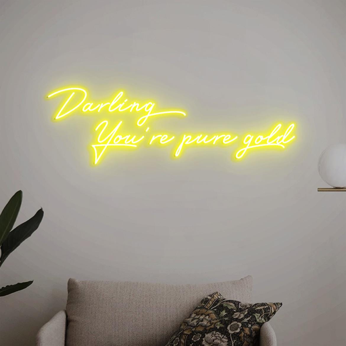 Darling You're pure gold Neon Sign, Pure Gold, Hair Salon Wall Idea, Hair Beauty Salon Art, New Salon Decor, Salon Decor Idea