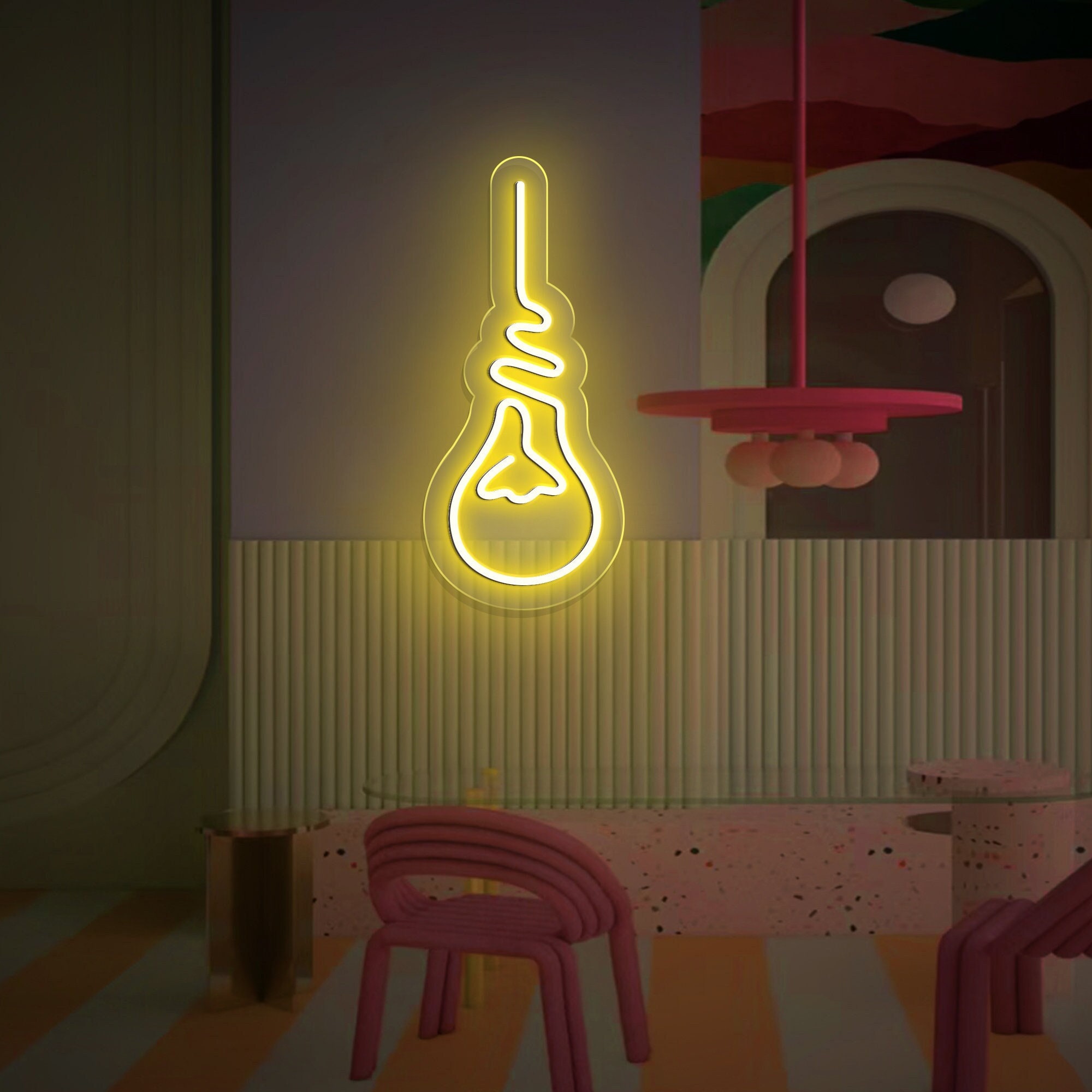 Light Bulb Decoration Flex Silicone LED Neon Sign/ Flexible Silicone LED Neon Light Decoration for Home/ Personalized Neon Light Bulb Sign