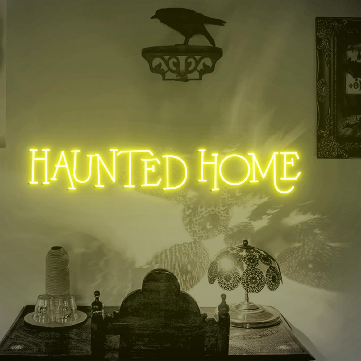 Haunted Home Sign, Haunted Sign Home Decor, Halloween Haunted Home Sign, Halloween Home Decor, Halloween Decor Idea, Haunted House Decor