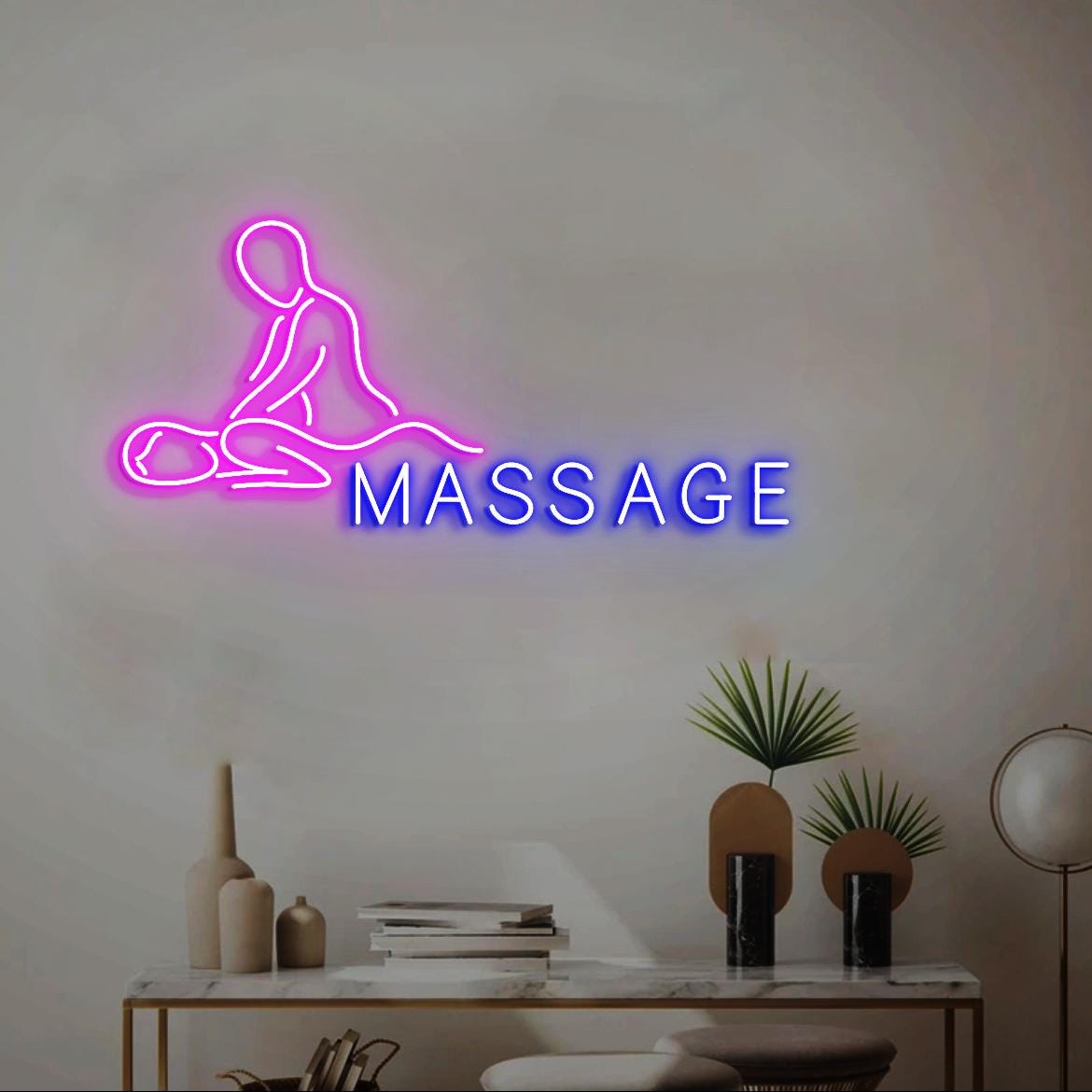 Massage Neon Sign, Massage Therapy Room Wall Decor, Spa Massage Room Wall Neon Signs, Massage Body Sign for Massage Salon