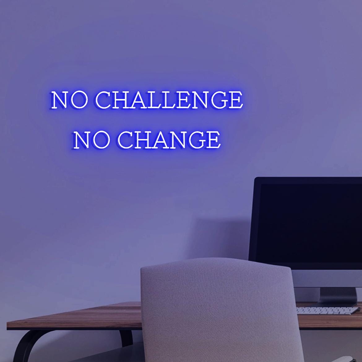 No Challenge No Chance Neon Sign, Gym Business Wall Neon Light, Fitness Center Wall Sign, Gym Owners Gifts, Decor for your Home Gym