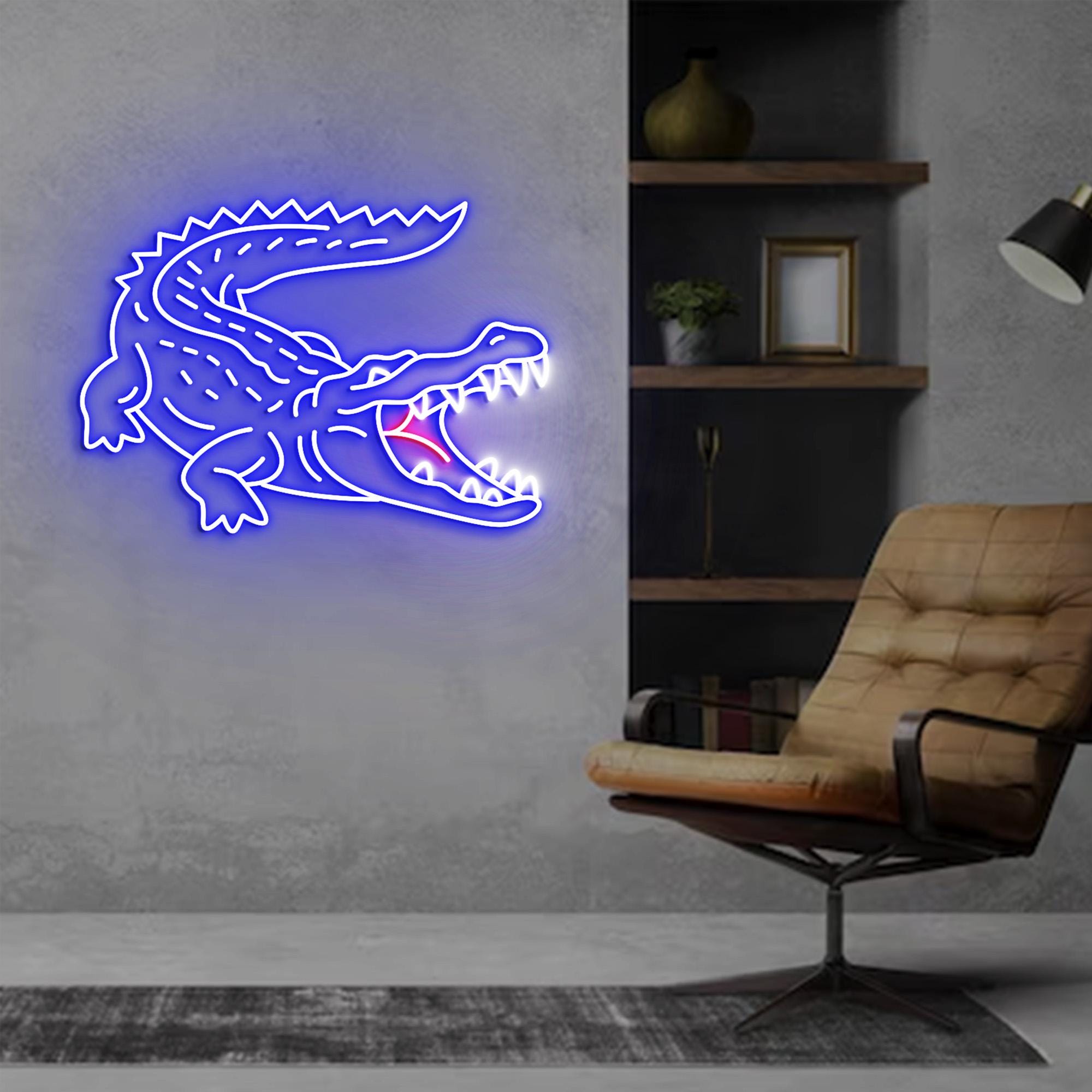 Crocodile Neon Sign, Crocodile Neon Sign Light Decor, Crocodile Bedroom Neon Sign, Alligator Led Neon Light, Crocodile Wall Art Decoration