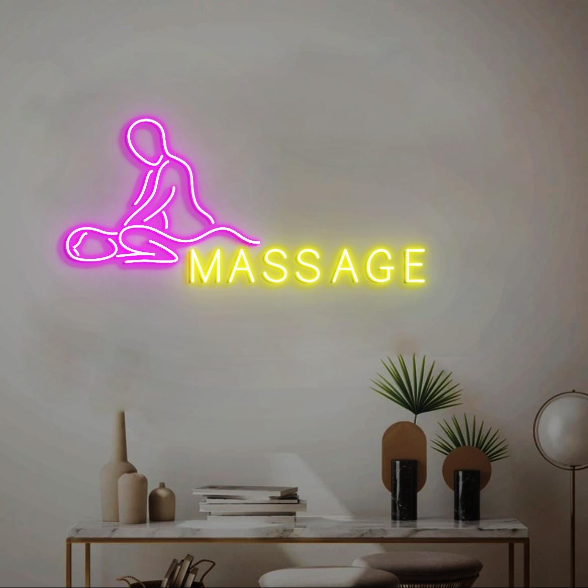 Massage Neon Sign, Massage Therapy Room Wall Decor, Spa Massage Room Wall Neon Signs, Massage Body Sign for Massage Salon