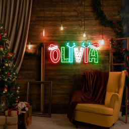 Custom Name Christmas Neon, Christmas Gifts, Christmas Neon Sign, Family photo Christmas Neon, Christmas Family, Christmas Neon Sign Gifts