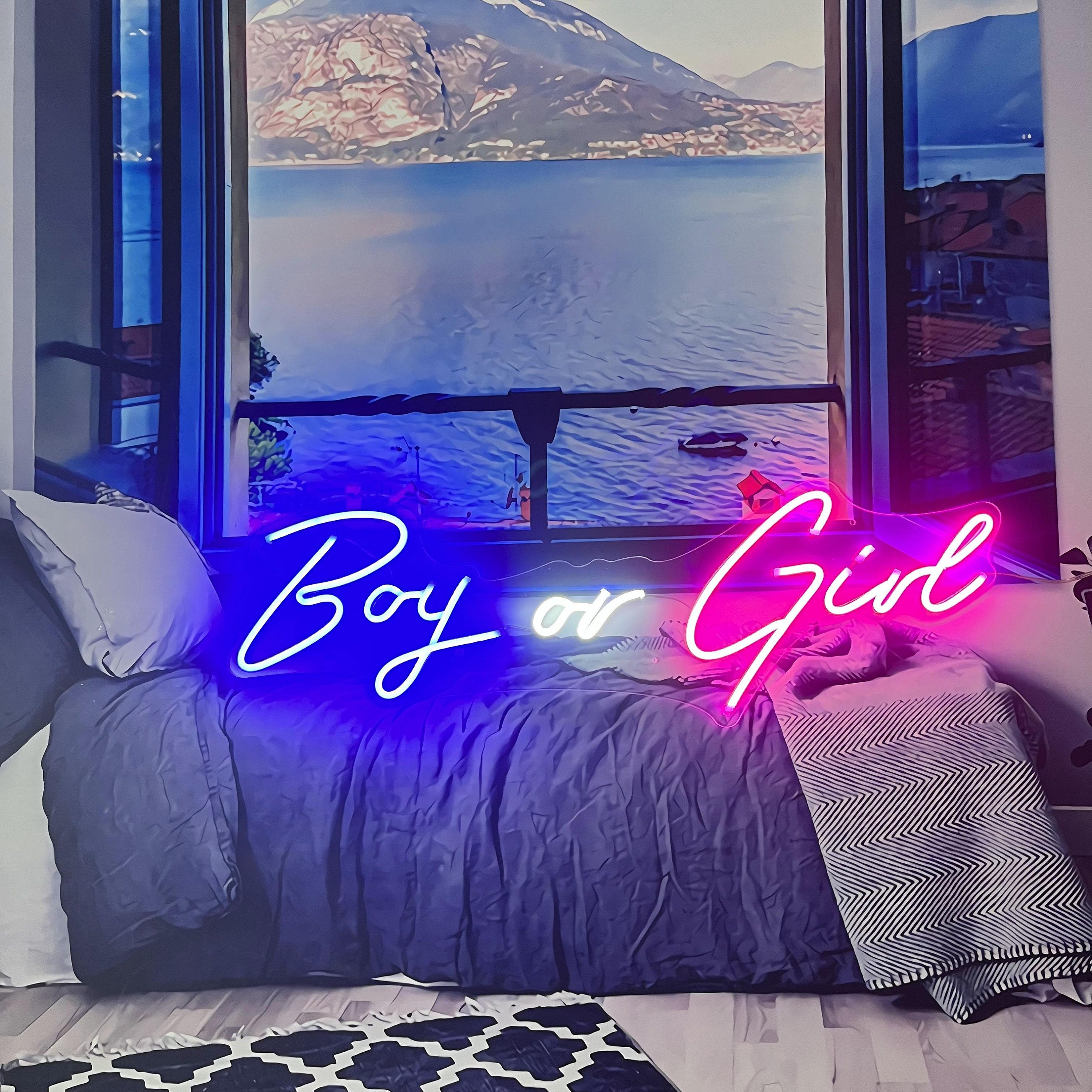 Boy or Girl Neon Signs Light Custom Baby Shower Gender Reveal Party Decoration Led For Home Room Birthday Supplies Neon Sign Wall Decor