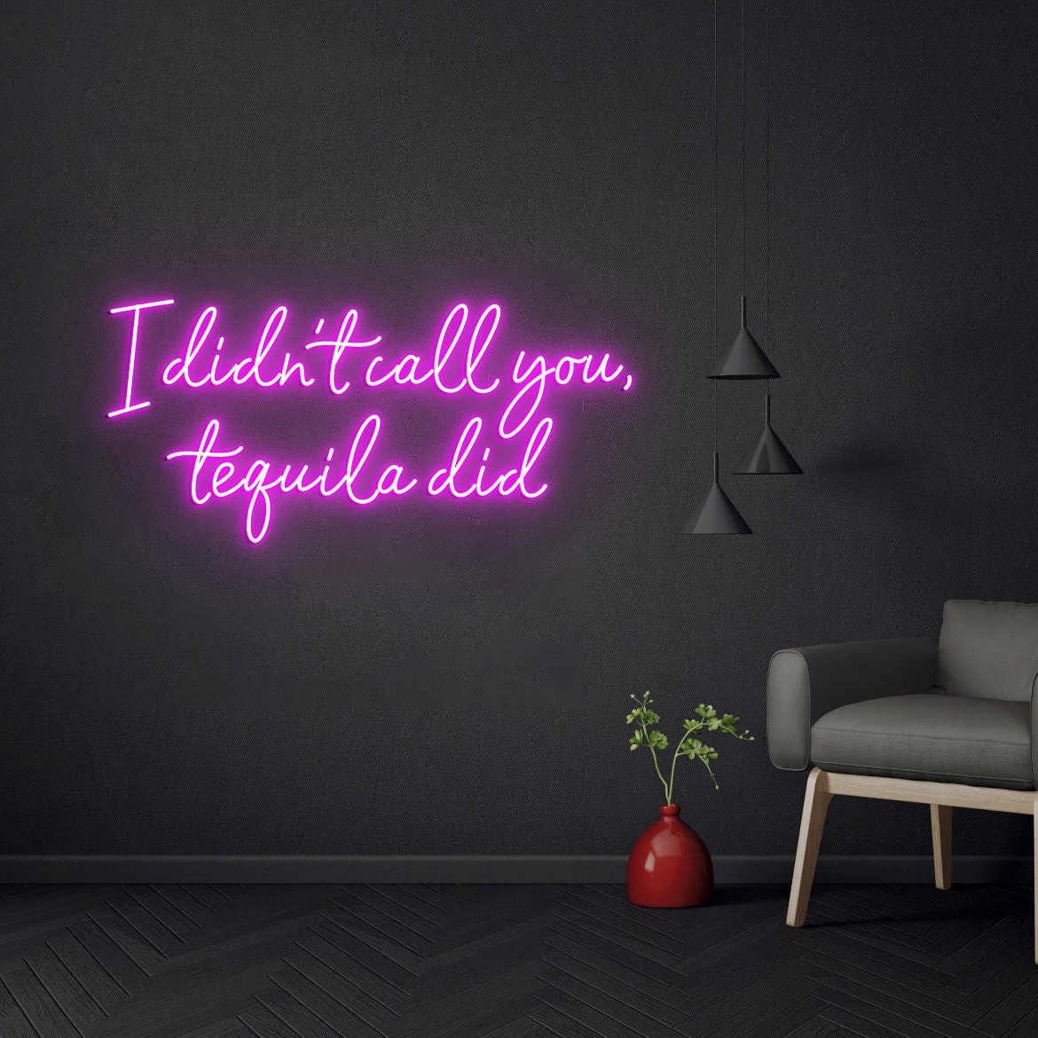 I Didn't Call You Tequila Did Neon Light Sign, Custom Tequila Bar Wall Decor Neon Sign, Bar Counter Decor, Tequila Sign