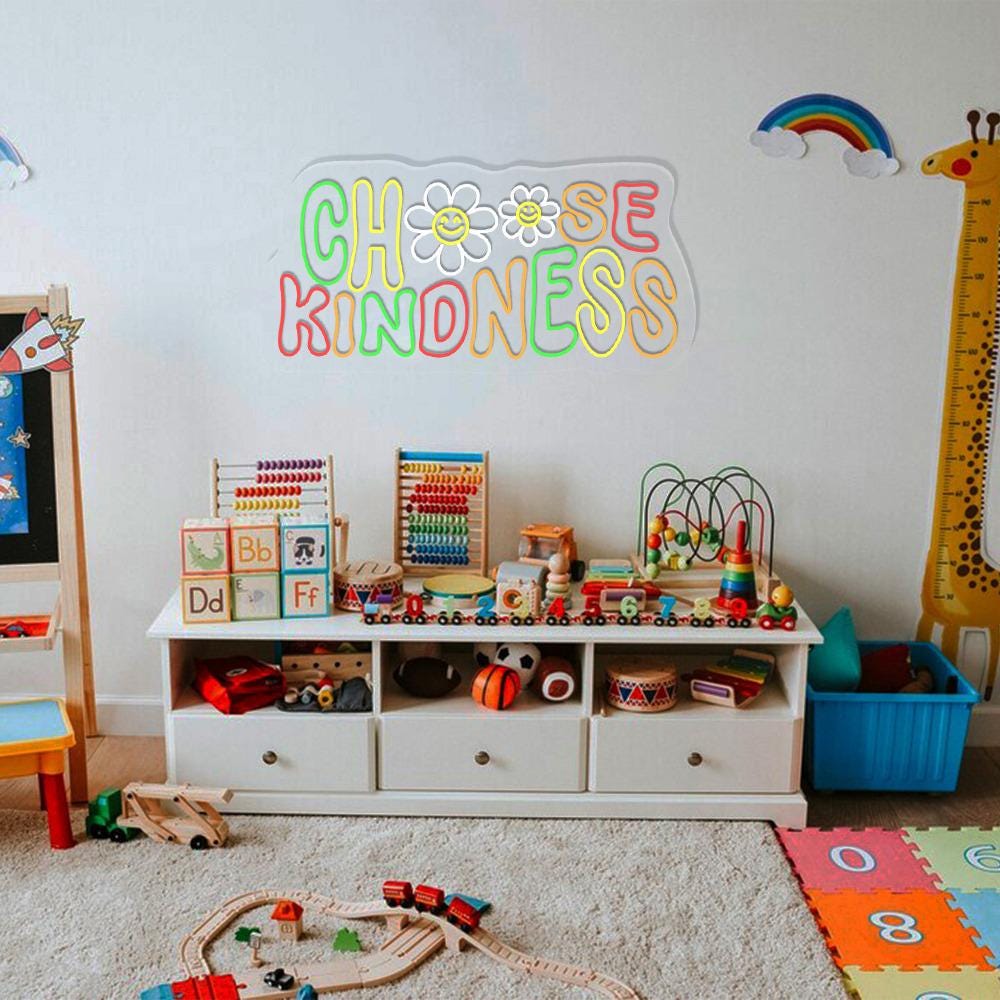 Choose Kindness Neon Sign, Cute Teacher Neon Sign, Teacher Smiley Face Neon Sign, Positive Affirmation Neon Sign, Group Teacher Neon Gifts