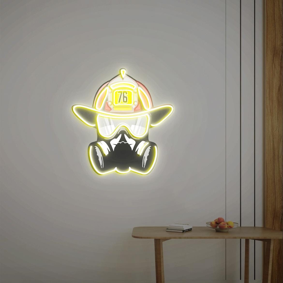 Firefighter Neon Sign, Customized Firefighter Sign, Custom Firefighter Helmet Sign, Personalized Gift for Fireman, Firefighter Gifts,