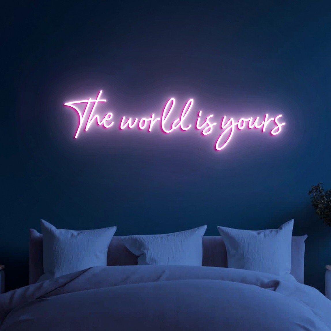 The world is yours Neon Sign, Neon Sign Bedroom, Neon Wall Art for Home Decor, Wall Hanging